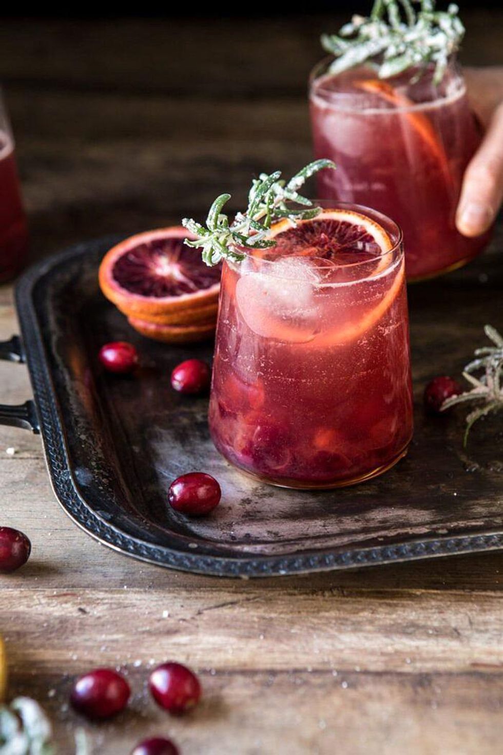 Spiced Cranberry Ros\u00e9 Spritzers