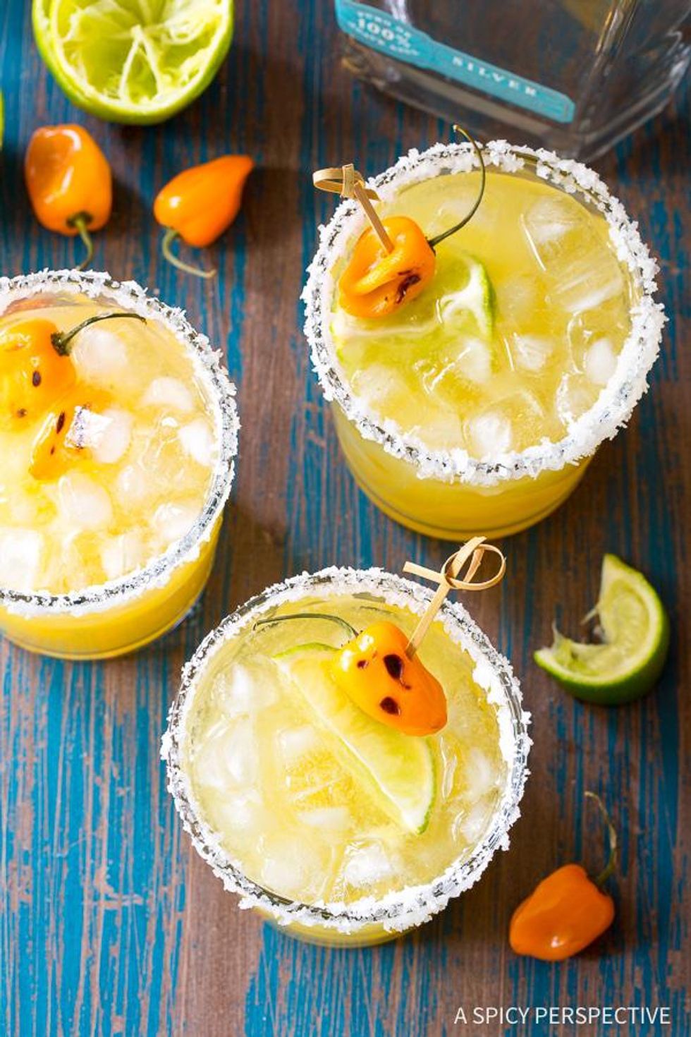 Spicy Pineapple Habanero Margaritas