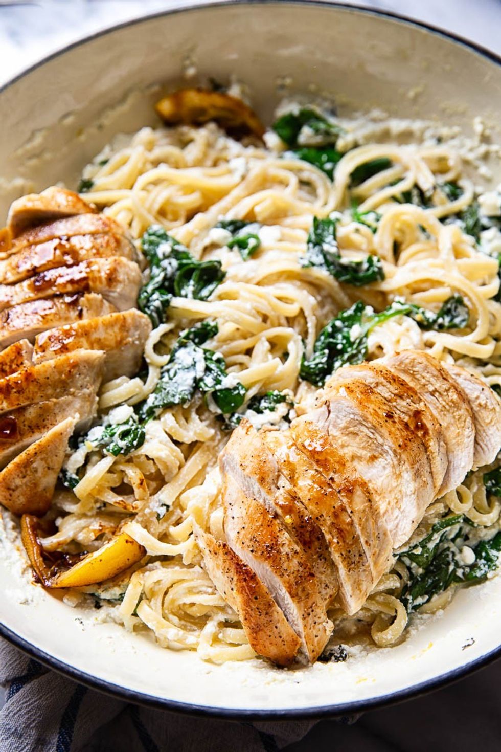 Spinach Ricotta Pasta with Lemon Butter Chicken