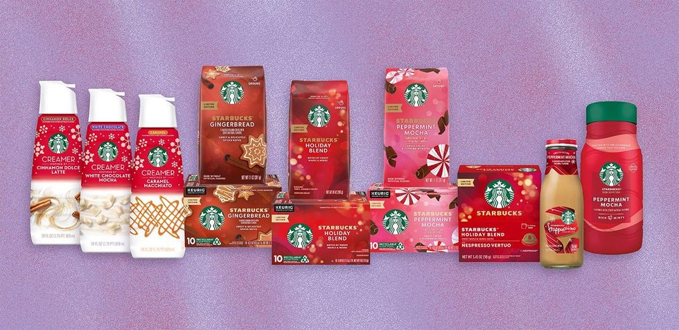 starbucks in-store merchandise like creamers, coffee grounds