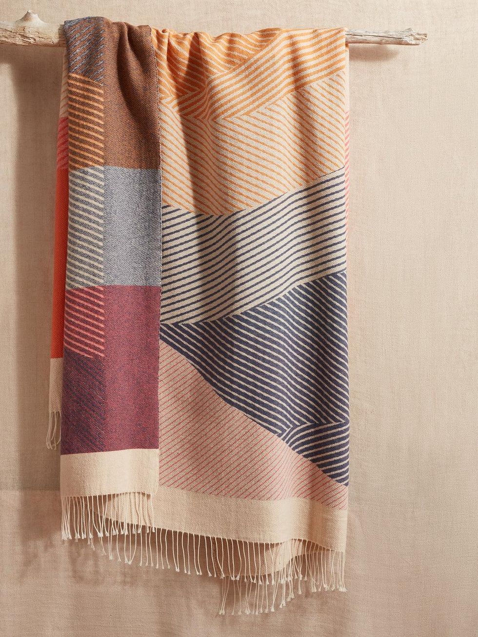 striped throw blanket