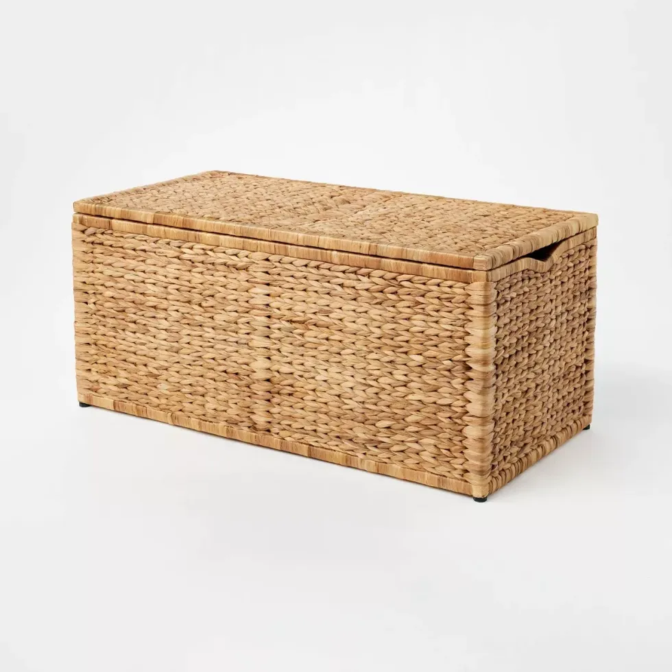 Studio McGee Natural Woven Storage Bench