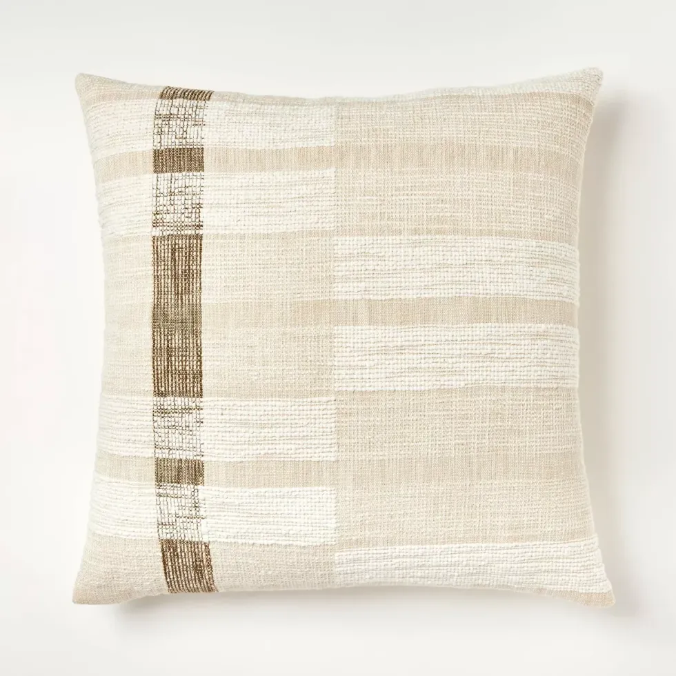 Studio McGee Oversized Woven Striped Square Throw Pillow