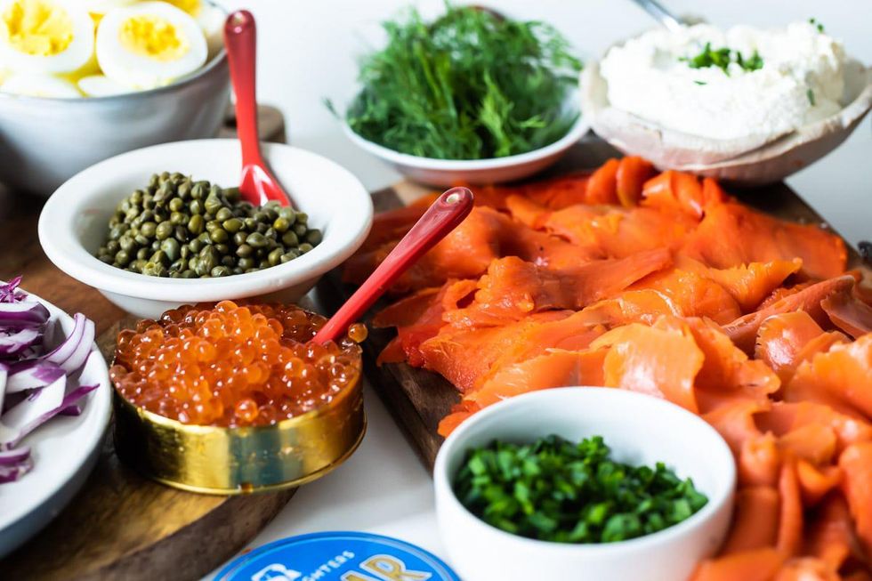 sunday brunch ingredients with spoons