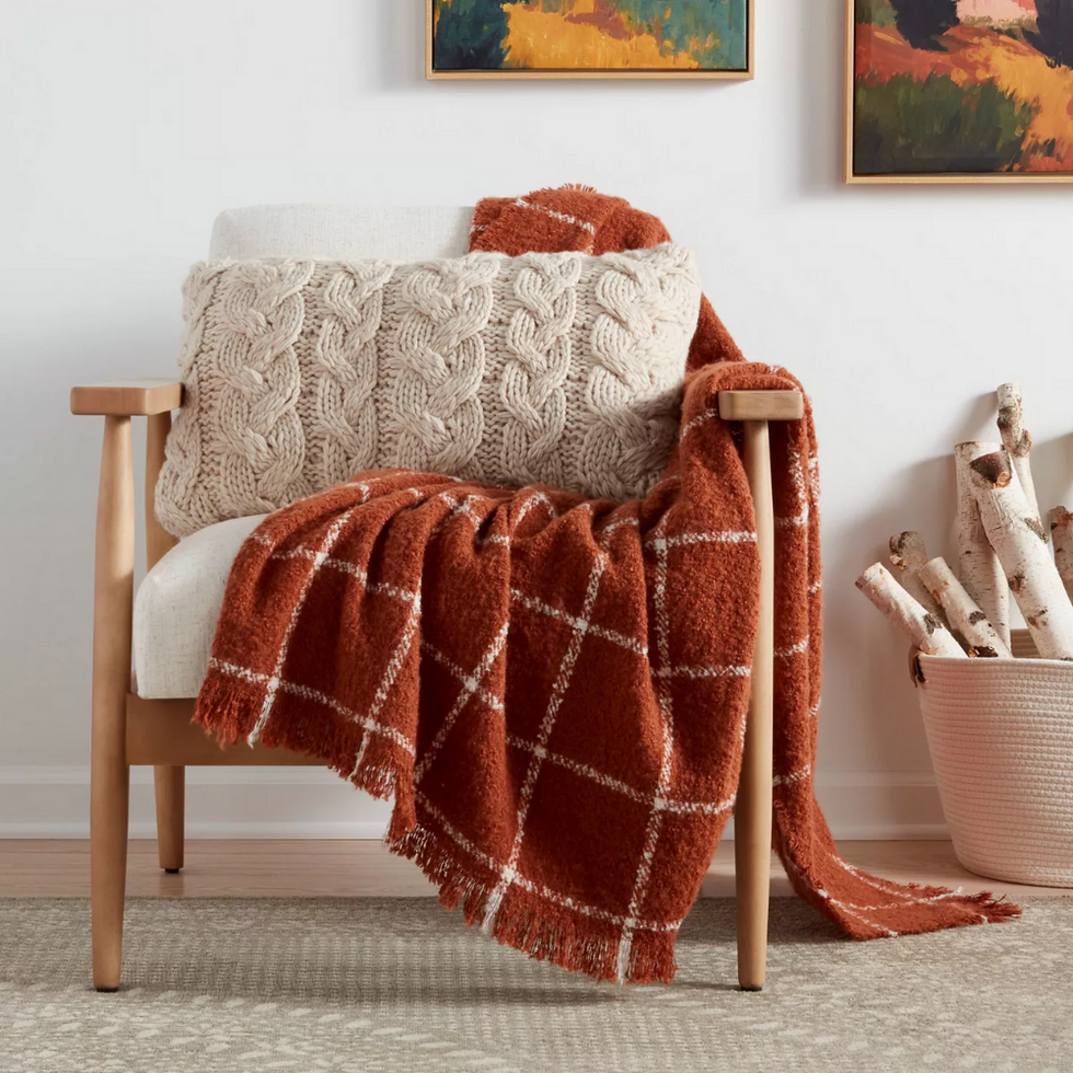 Target Boucle Windowpane Plaid Throw