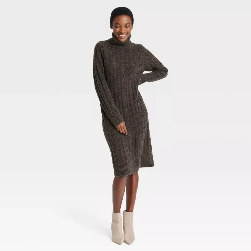 Target Turtleneck Long Sleeve Cozy Sweater Dress