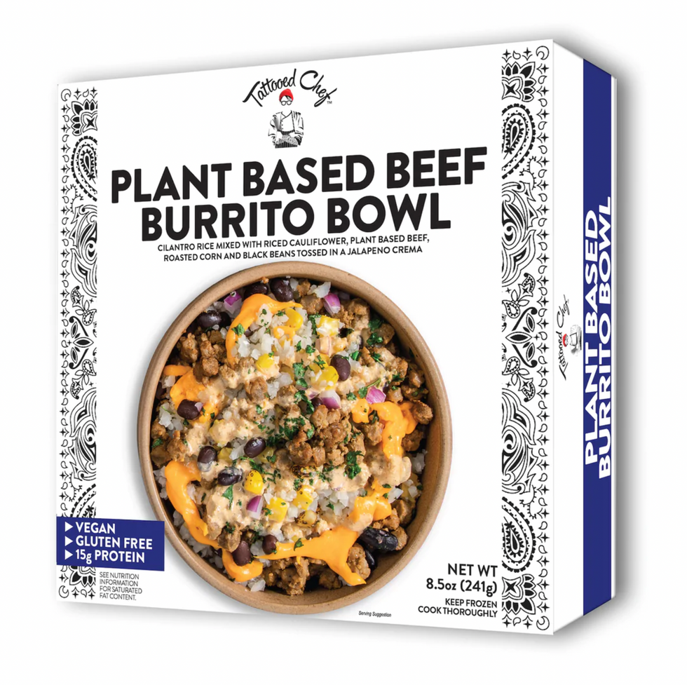 tattooed chef plant based burrito bowl healthy frozen dinner