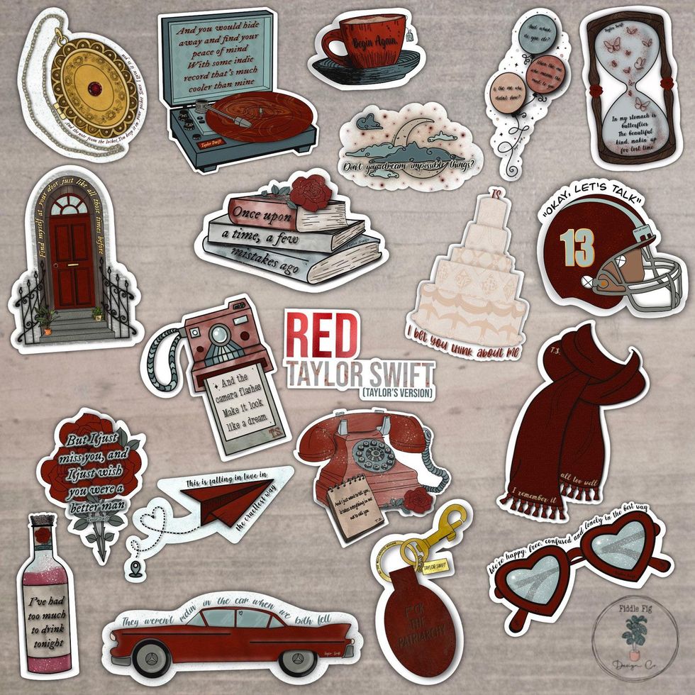 taylor swift red taylor's version sticker pack