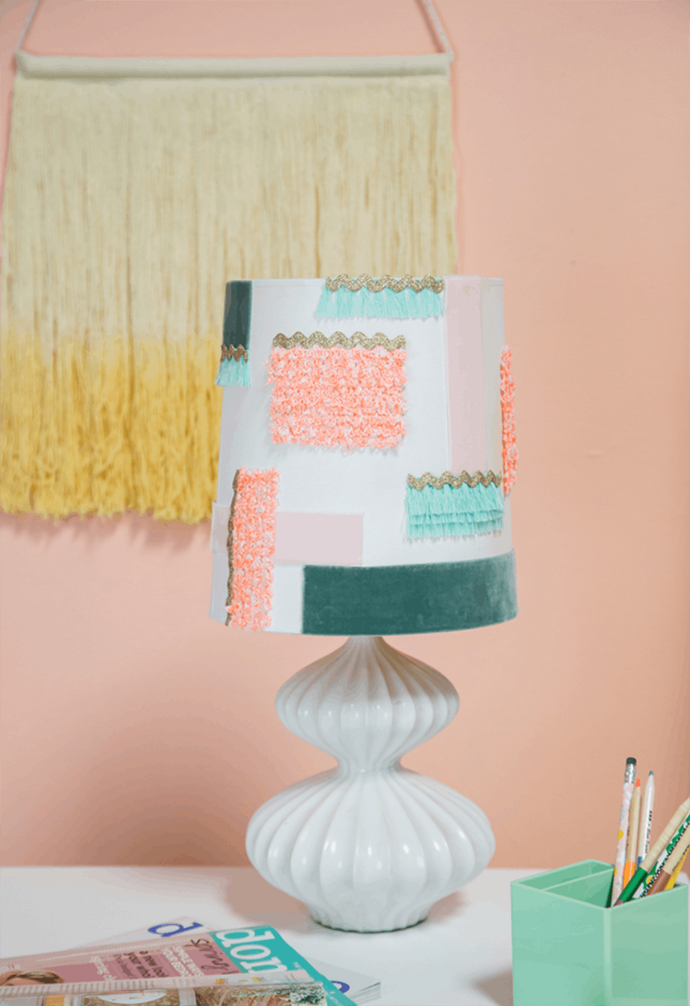 Textured Lamp Shade DIY