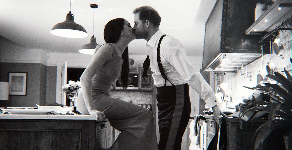 the duke and duchess of sussex in their kitchen harry & Meghan