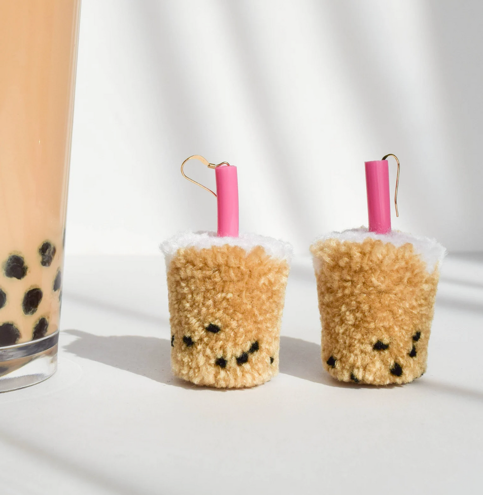 The Ponnery Boba Milk Tea Earrings