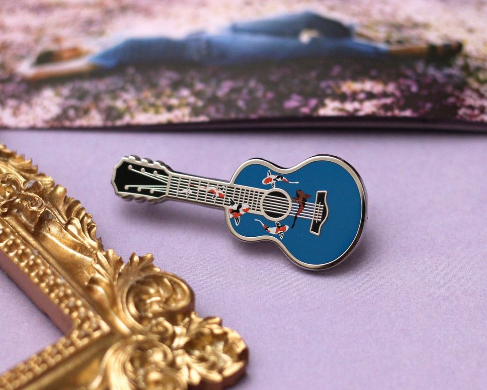 TheFieldsSupply Blue Koi Guitar Hard Enamel Pin