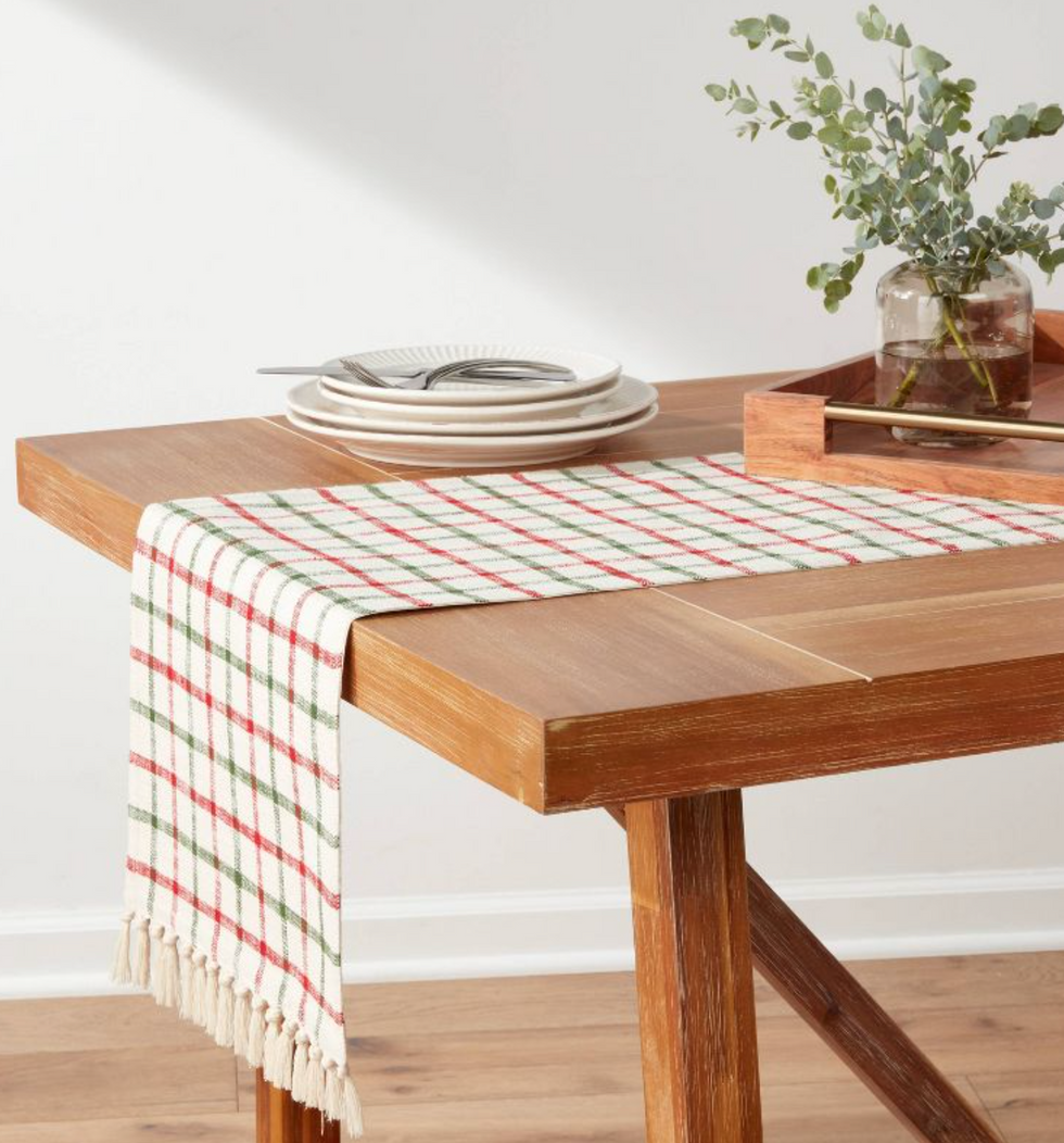 Threshold Cotton Plaid Table Runner