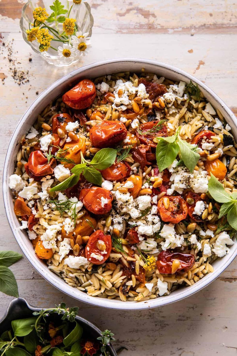 Tomato Basil Orzo summer recipe