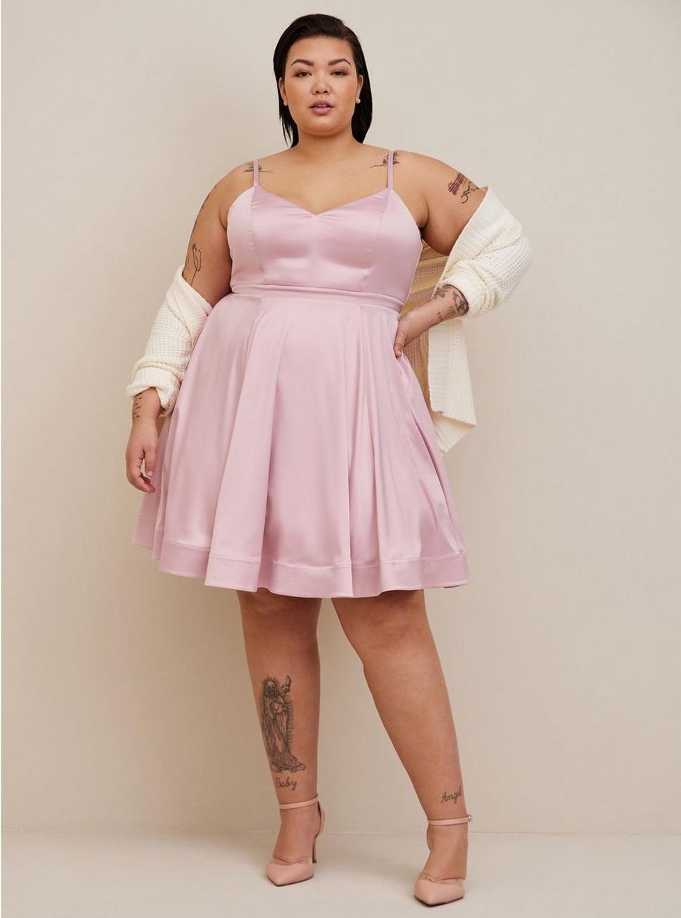 Torrid Mini Satin Skater Dress