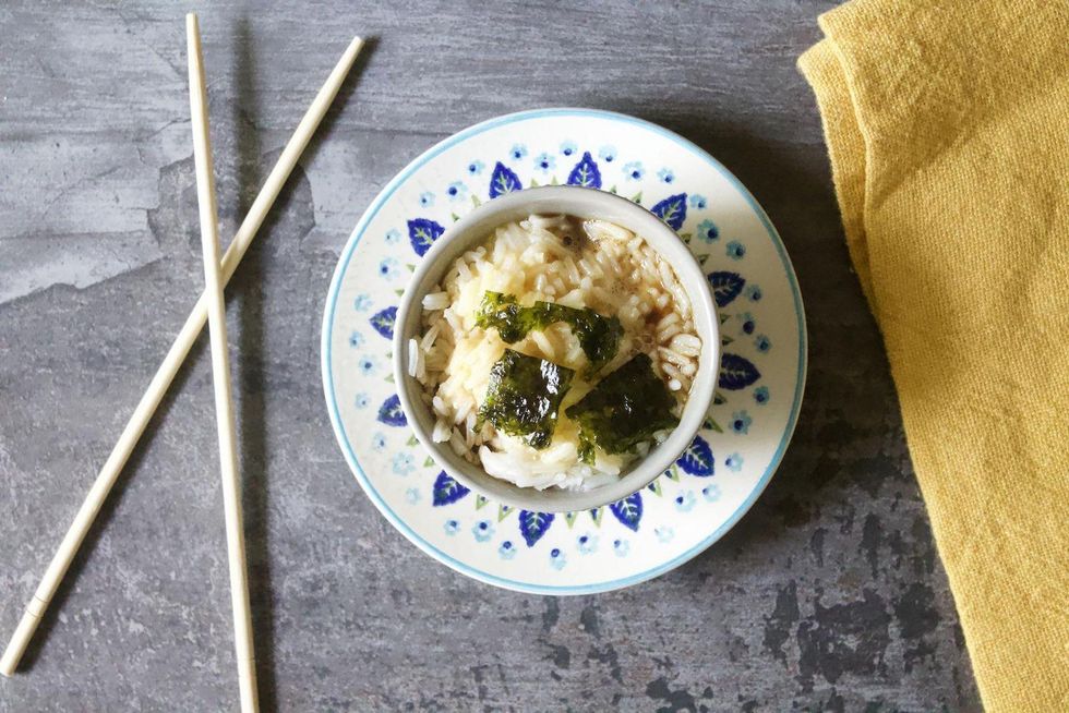 Traditional Japanese Breakfast Tamago Kake Gohan