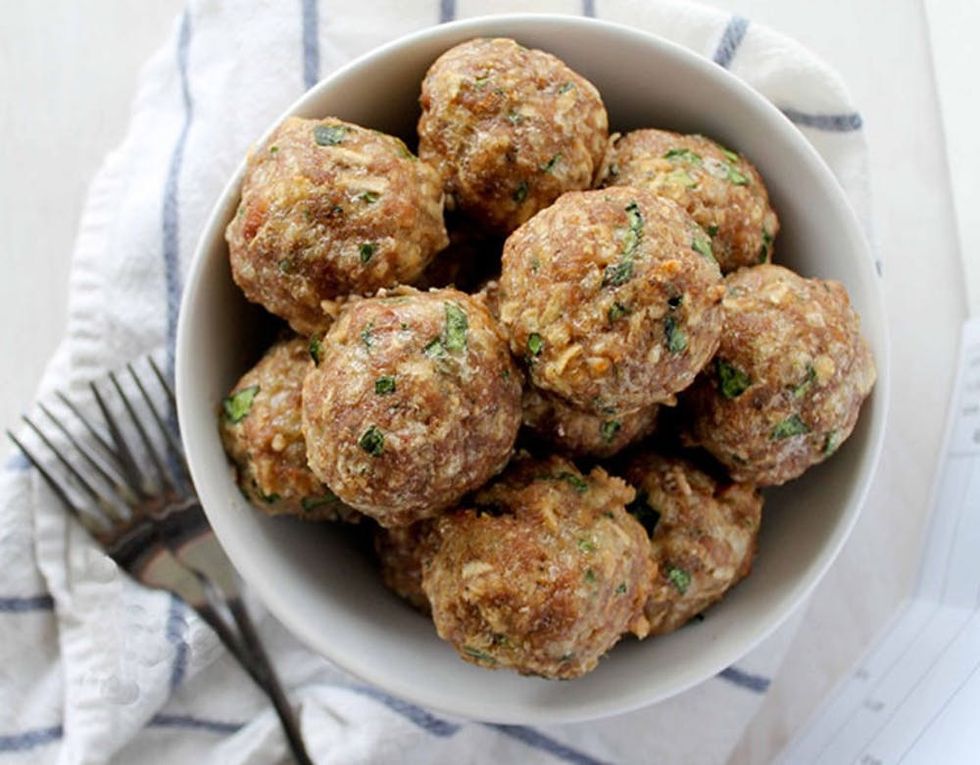 Turkey Meatballs With Apple, Spinach and Provolone