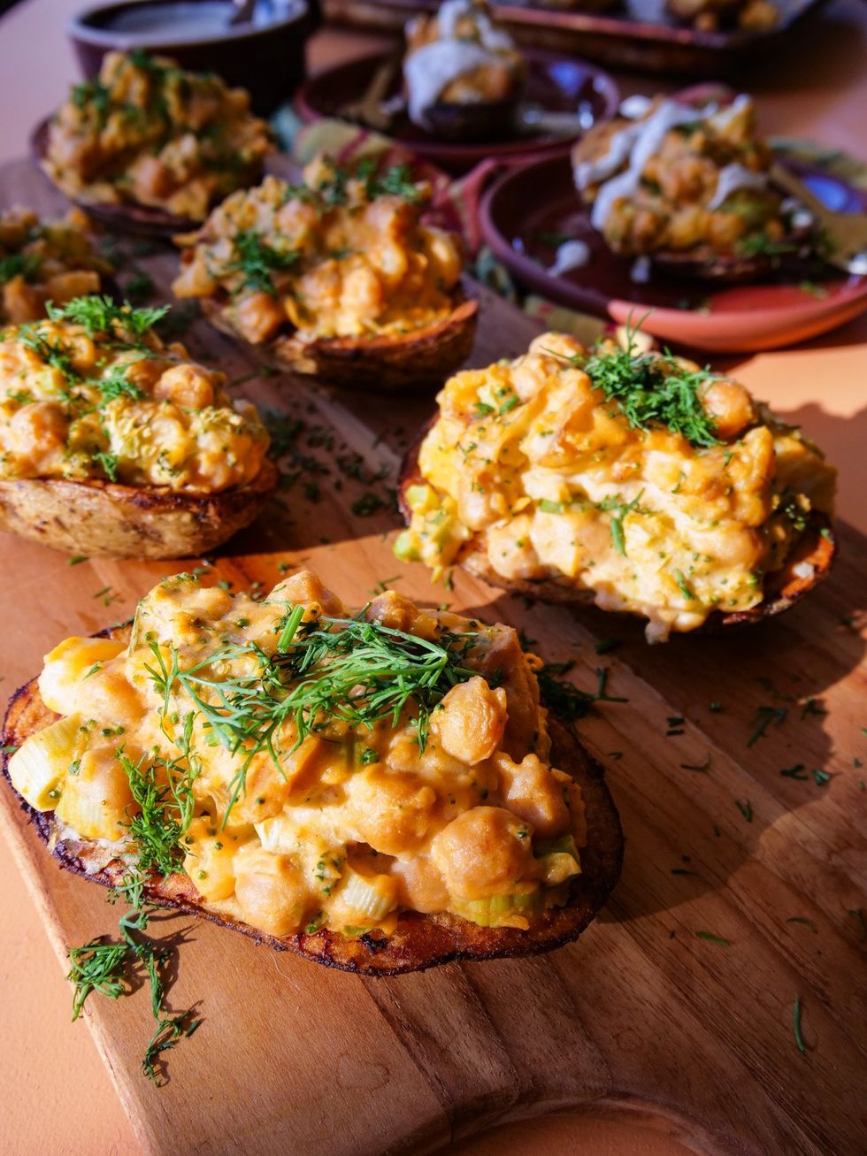 \u200bBuffalo Dill Twice Baked Potatoes by healthy food blogger Chef Bai