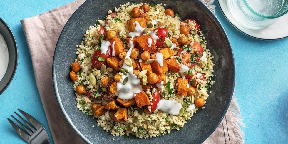 \u200bFalafel-Spiced Chickpeas With Couscous Tabouli