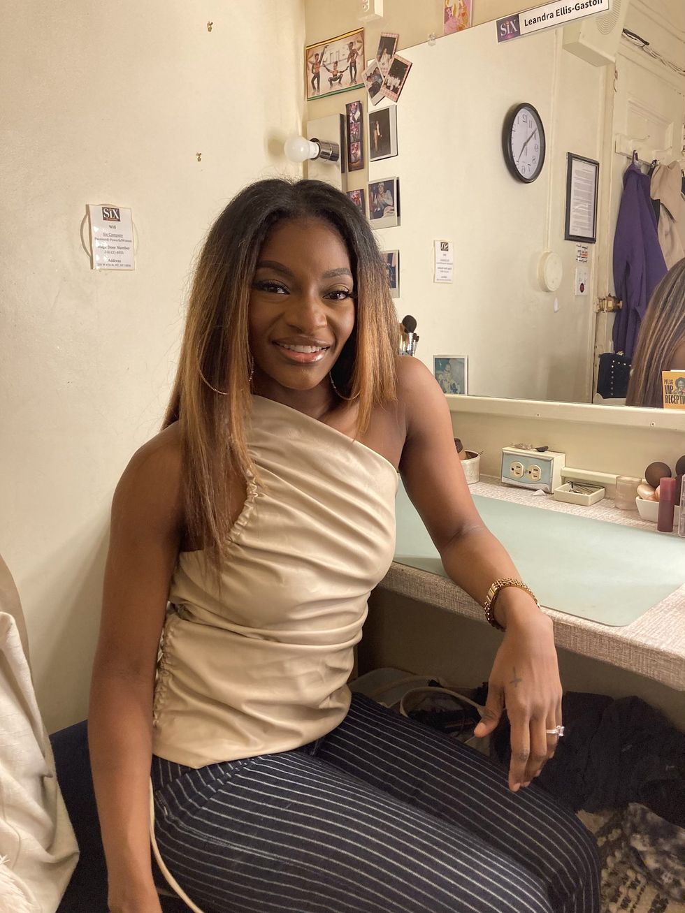 \u200bLeandra Ellis-Gaston in her dressing room before an evening performance of Six: The Musical