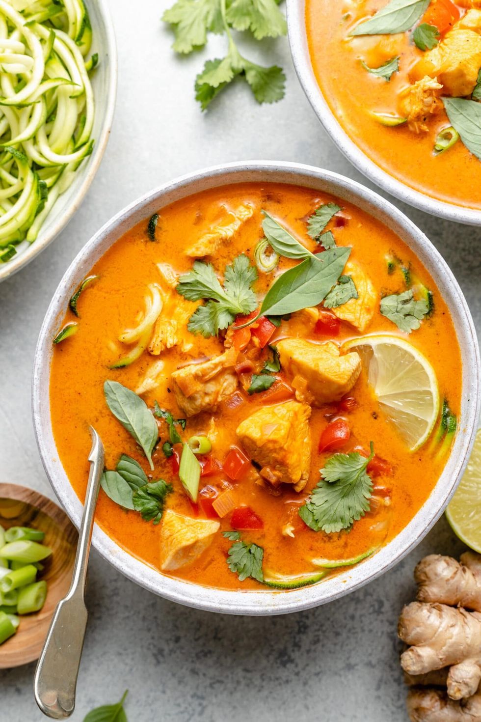 \u200bRed Curry Chicken Soup from healthy food blogger All The Healthy Things