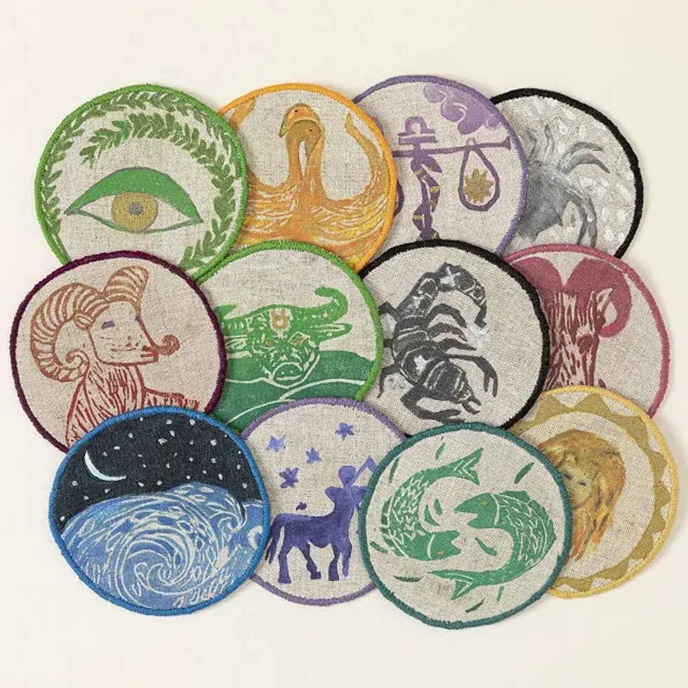 Uncommon Goods Hand-Dyed Zodiac Coasters