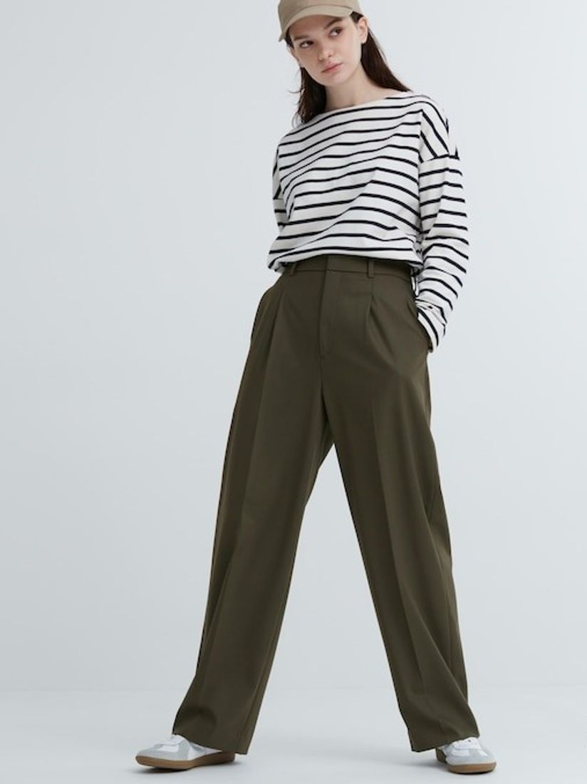 Topshop Pleated Foldover Waist Wide Leg Trousers
