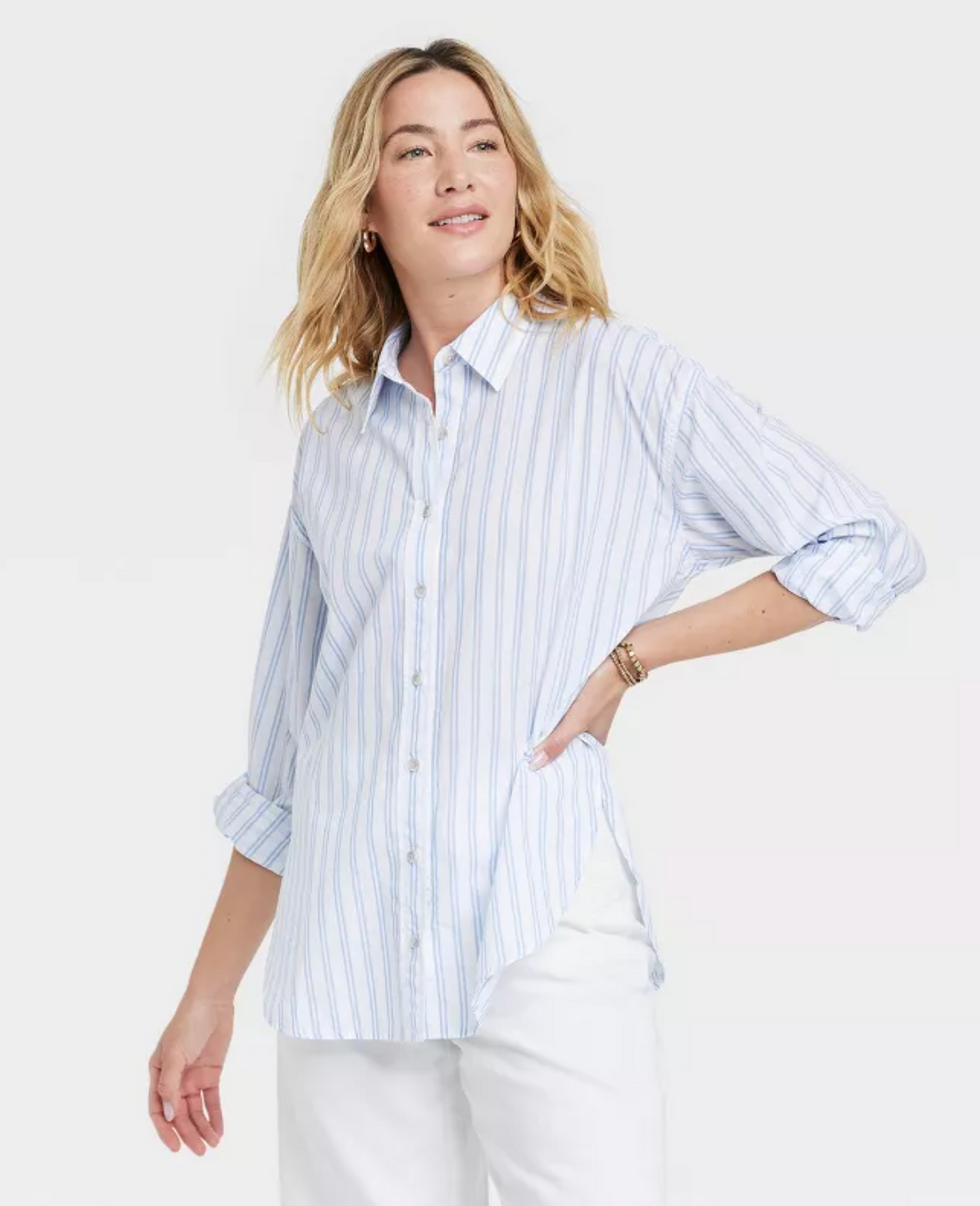 Universal Thread Oversized Long Sleeve Button-Down Shirt