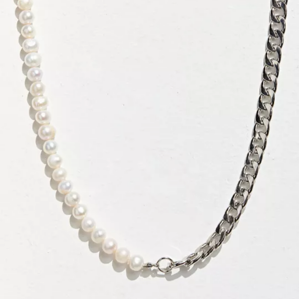 Urban Outfitters Pearl & Chain Necklace