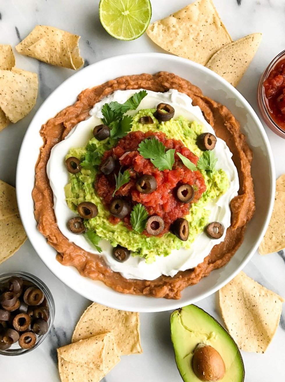 Vegan and Gluten-Free Healthy Seven Layer Mexican Taco Dip