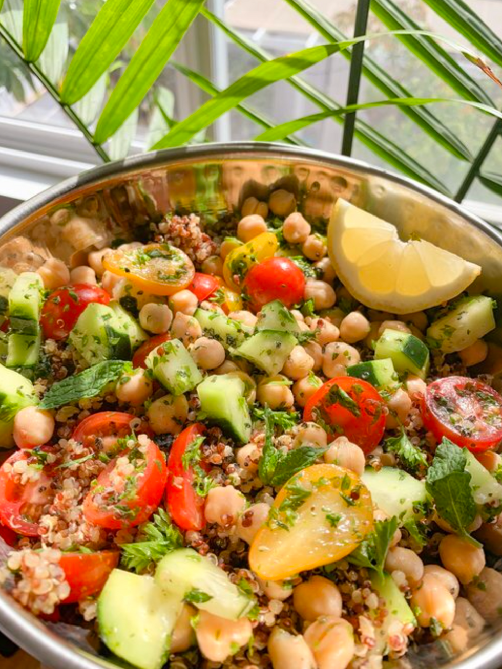 Vegan Mint and Quinoa Tabbouleh Salad lunch meal prep