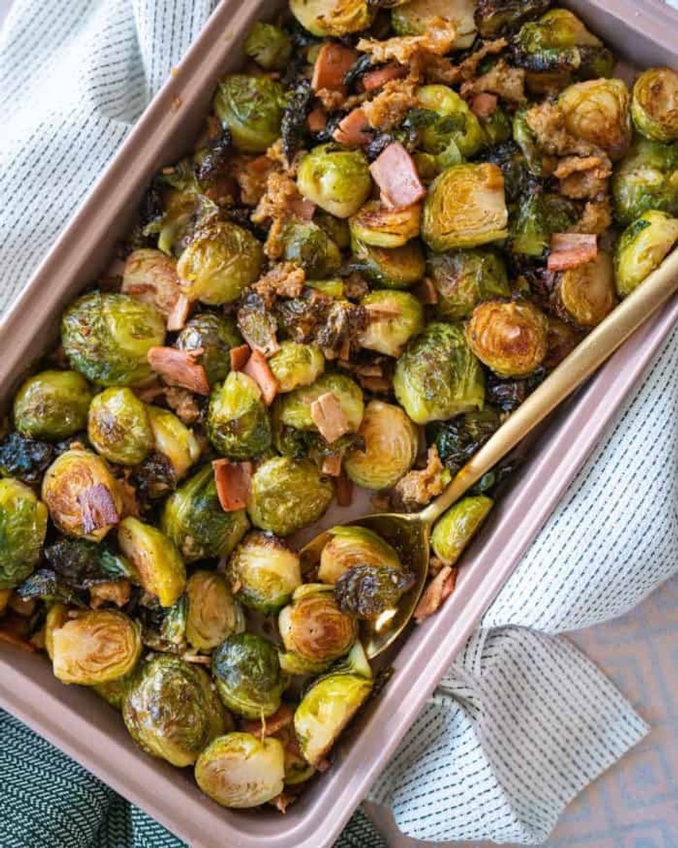 Vegan Oven Roasted Brussels Sprouts