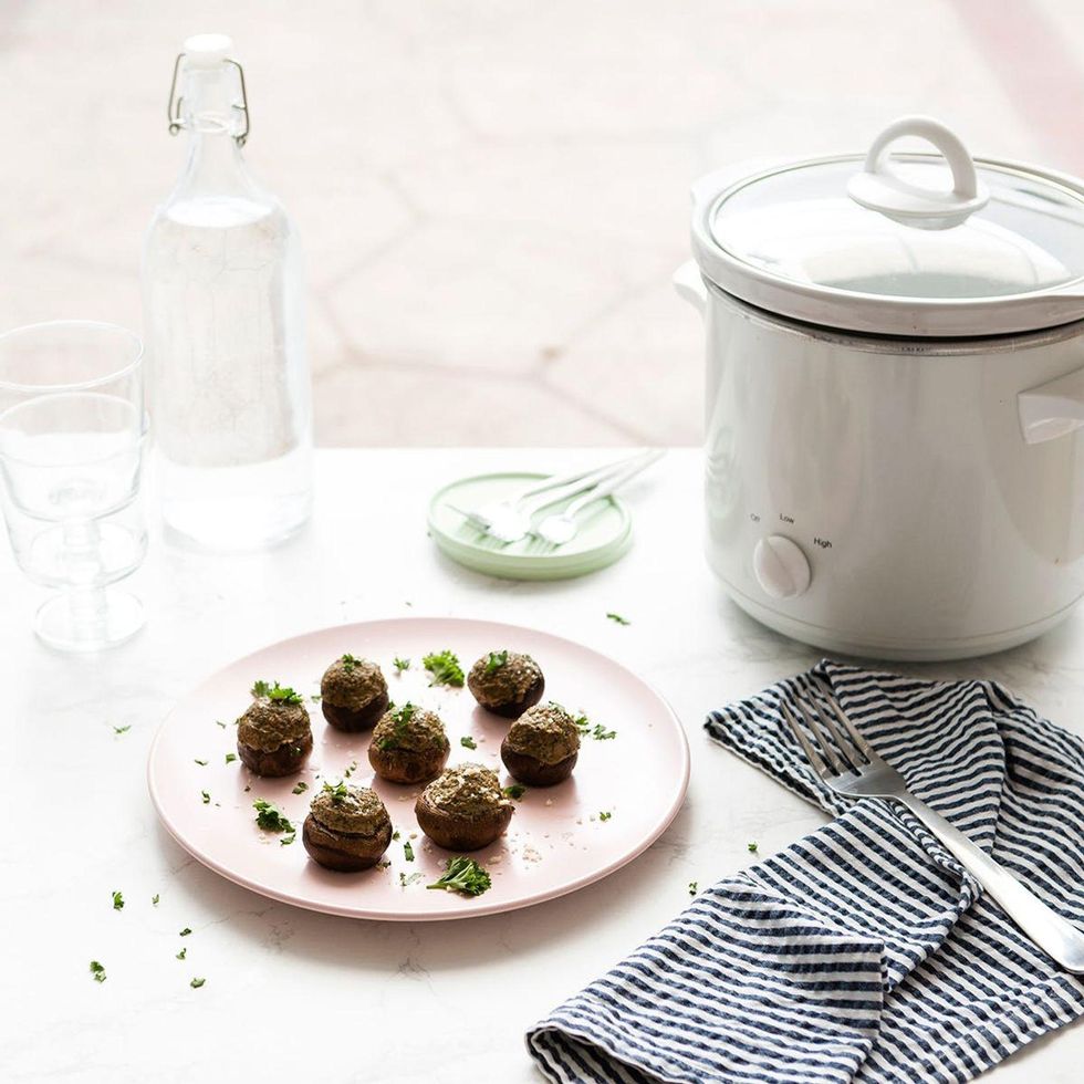 Vegetarian Slow-Cooker Stuffed Mushrooms