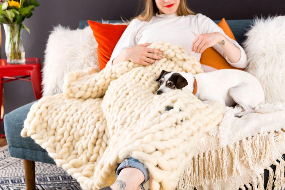 woman relaxing at home