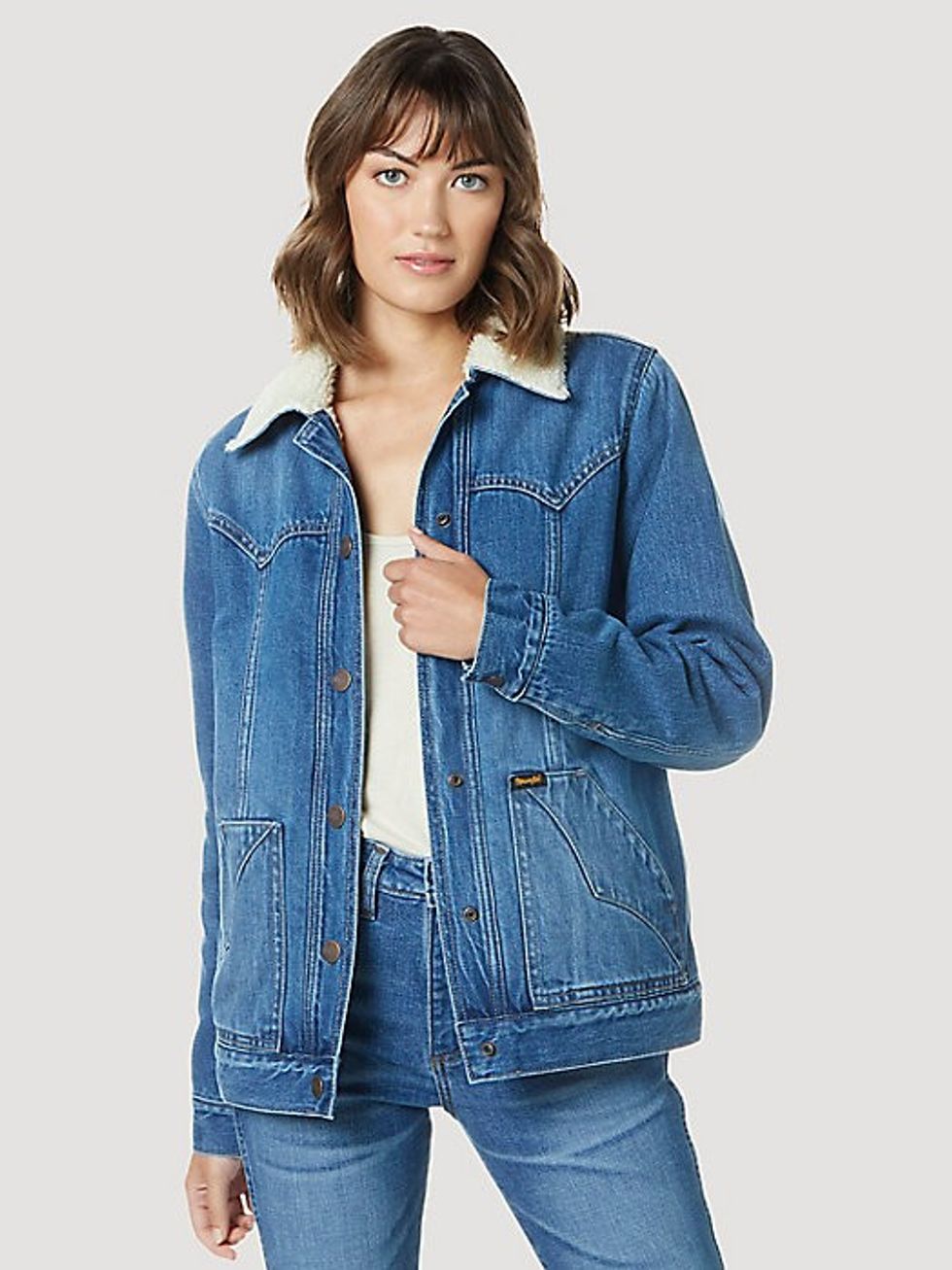 Wrangler Sherpa-Lined Denim Barn Jacket