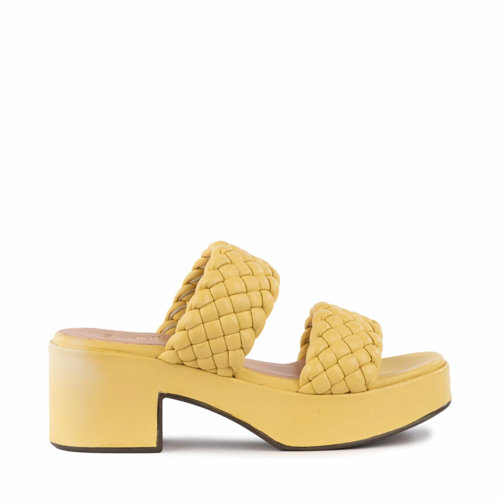 yellow platform sandals