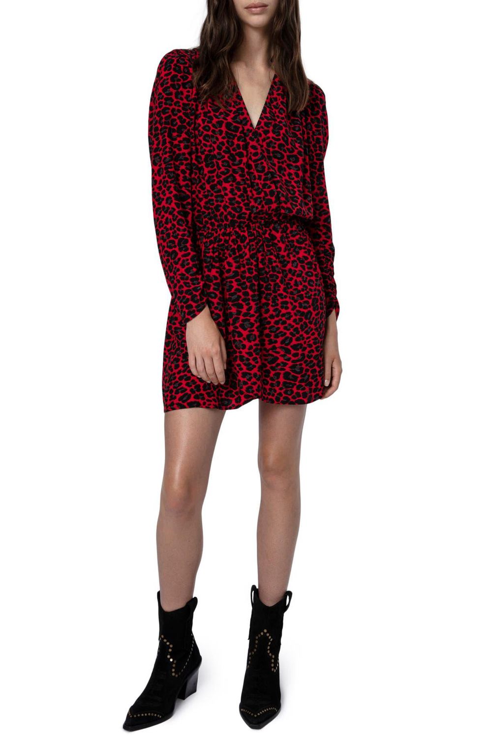 Zadig & Voltaire Reveal Leopard Print Long Sleeve Minidress Nordstrom Anniversary Sale