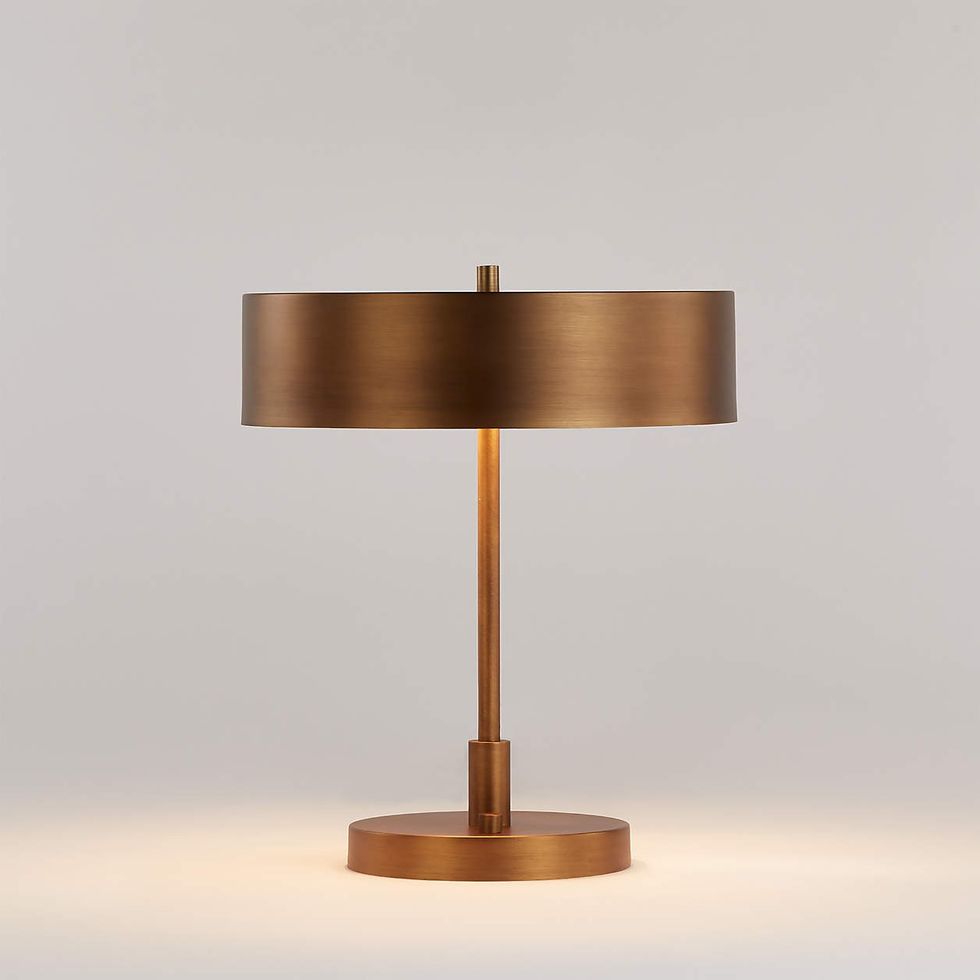 Zain Brass Table Lamp with USB Port