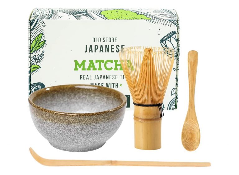 BambooMN Matcha Tea Whisk Set - Bamboo Whisk and Whisk Holder - Black