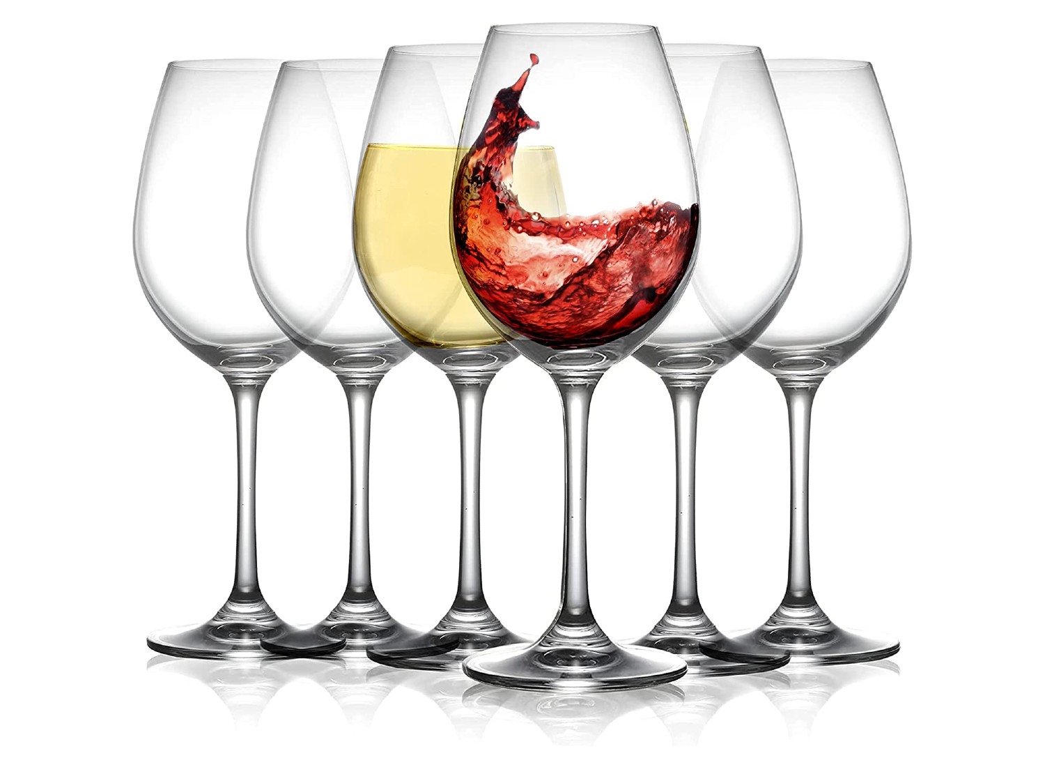 JBHO Hand Blown Italian Style Crystal White or Red Wine Glasses - Gift  Packaging