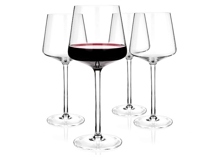 LUNA & MANTHA Stemless Wine Glasses Set of 4, Crystal