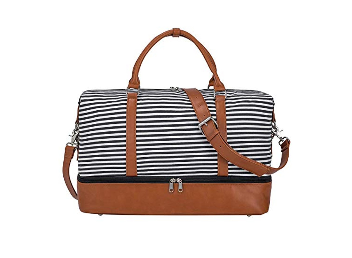 MyMealivos Canvas Weekender Bag, Overnight Travel Carry On Duffel Tote with  Shoe