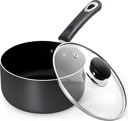 CAROTE 1.5 Quart Saucepan with Lid Small Nonstick Sauce Pot with Lid  Cooking