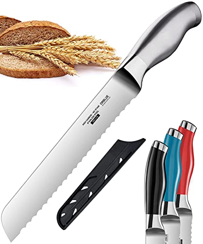 Mercer Culinary Millennia Offset Bread Knife, 9-Inch, Red