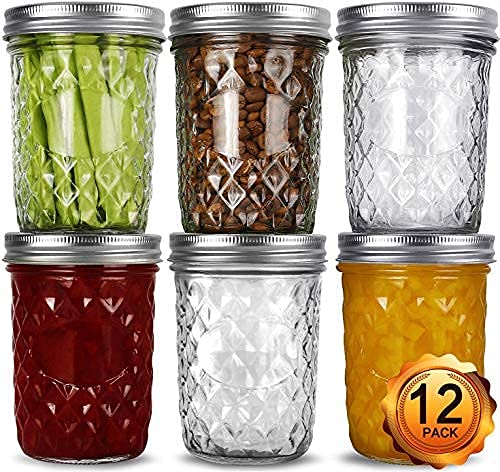 Paksh Novelty Mason Jars - Food Storage Container - 12-Pack - Airtight  Container for Pickling, Canning, Candles, Home Decor, Overnight Oats, Fruit