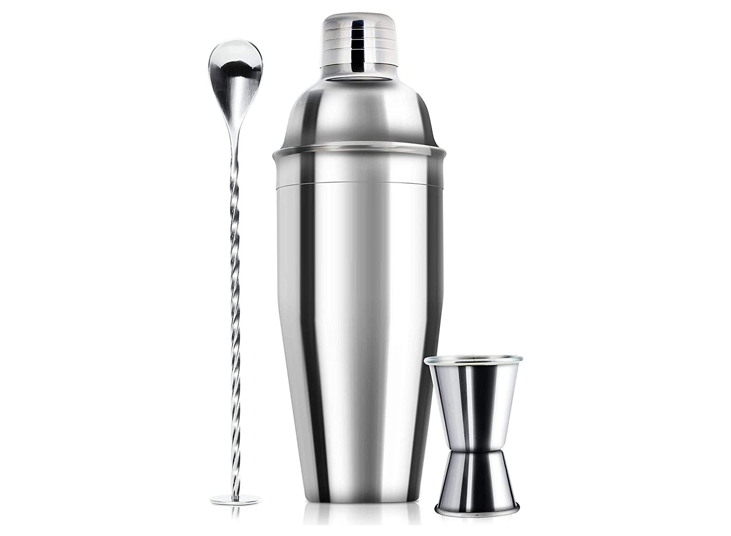Bartender Cocktail Shaker SetAlcohol Drink Mixer For Beginners And  Professionals - Premium Home Bar Cocktail Mixing Drink Accessories(Silver)